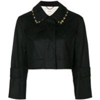 Dorothee Schumacher embellished collar cropped jacket - Noir | Farfetch FR