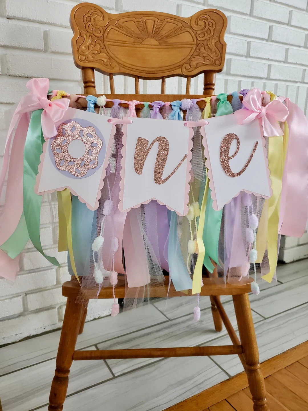 Donut High Chair Banner. Donut ONE banner.  Donut First Birthday banner. Pastel Birthday Garland.... | Etsy (US)