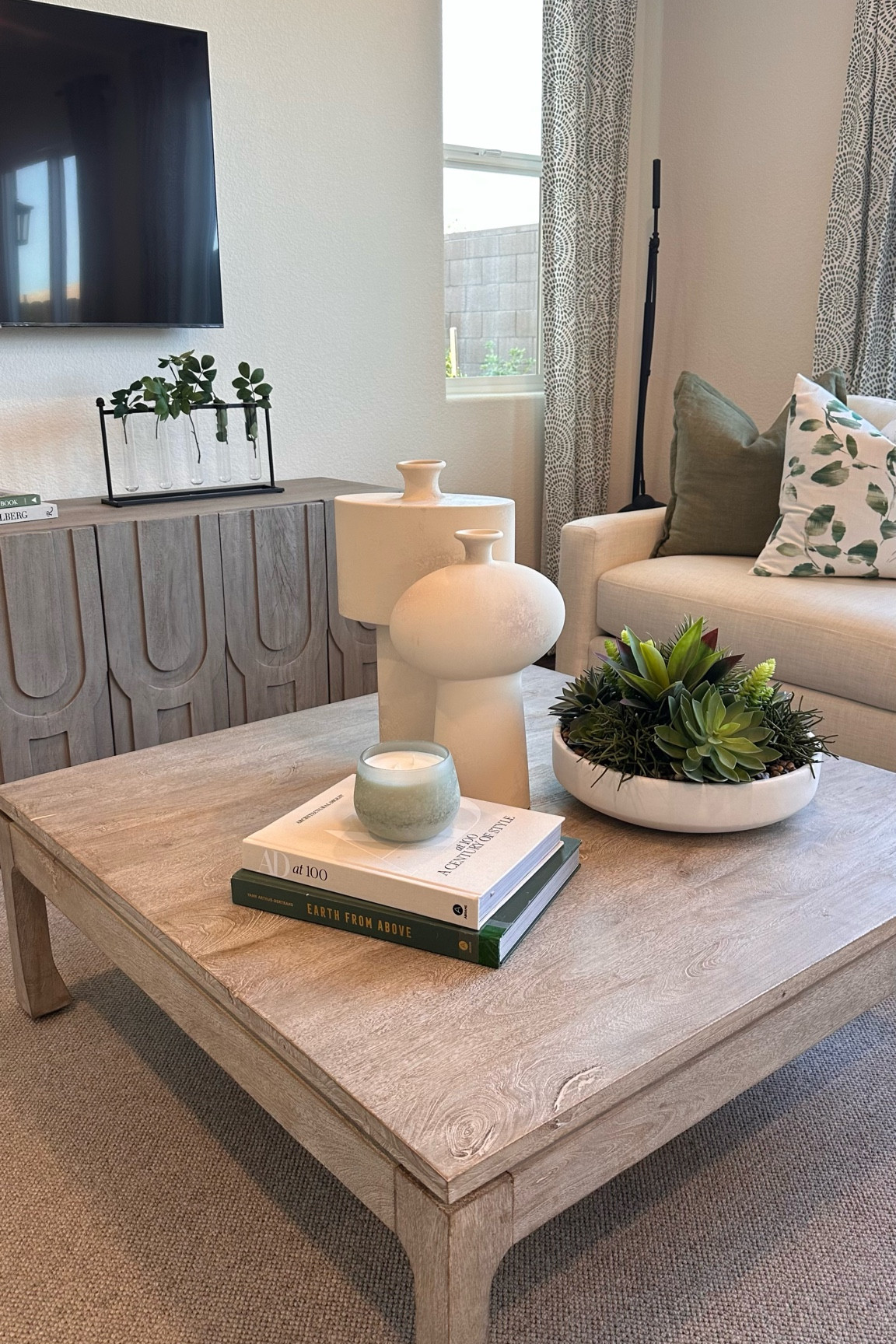 Coffee table with some artificial plants living room spacee

#LTKHome #LTKSummerSales