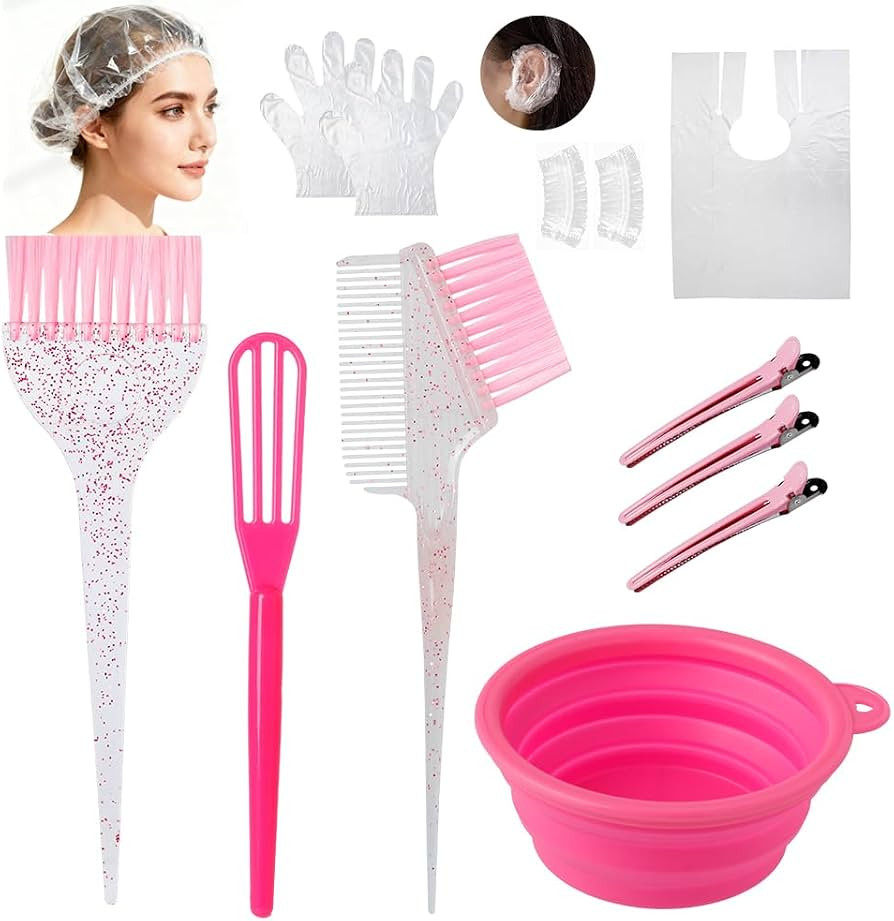 Hair Dye Color Brush and Bowl Set, Color Bowl Brushes Tool Mixing Bowl Kit Tint Comb for Hair Tin... | Amazon (US)