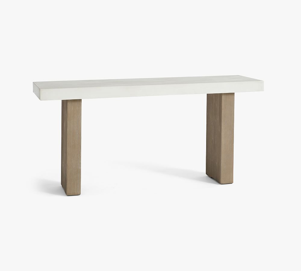 Pomona Concrete & Acacia Outdoor Console Table | Pottery Barn (US)