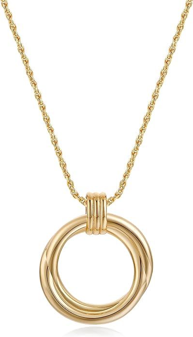 Dainty Layered Choker Necklace 18k gold Plated Y Pendant Commemorative coin Necklace Multilayer B... | Amazon (US)