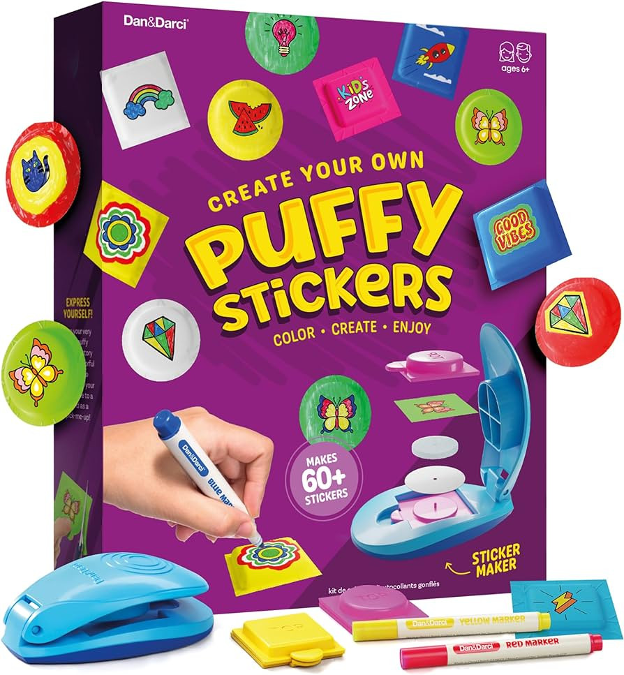 Dan&Darci Puffy Sticker Maker Kit for Kids - Make Your Own 3D Stickers - Create DIY Squishy Arts ... | Amazon (US)