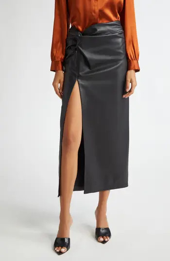 L'AGENCE Lilou Twist Front Faux Leather Skirt | Nordstromrack | Nordstrom Rack