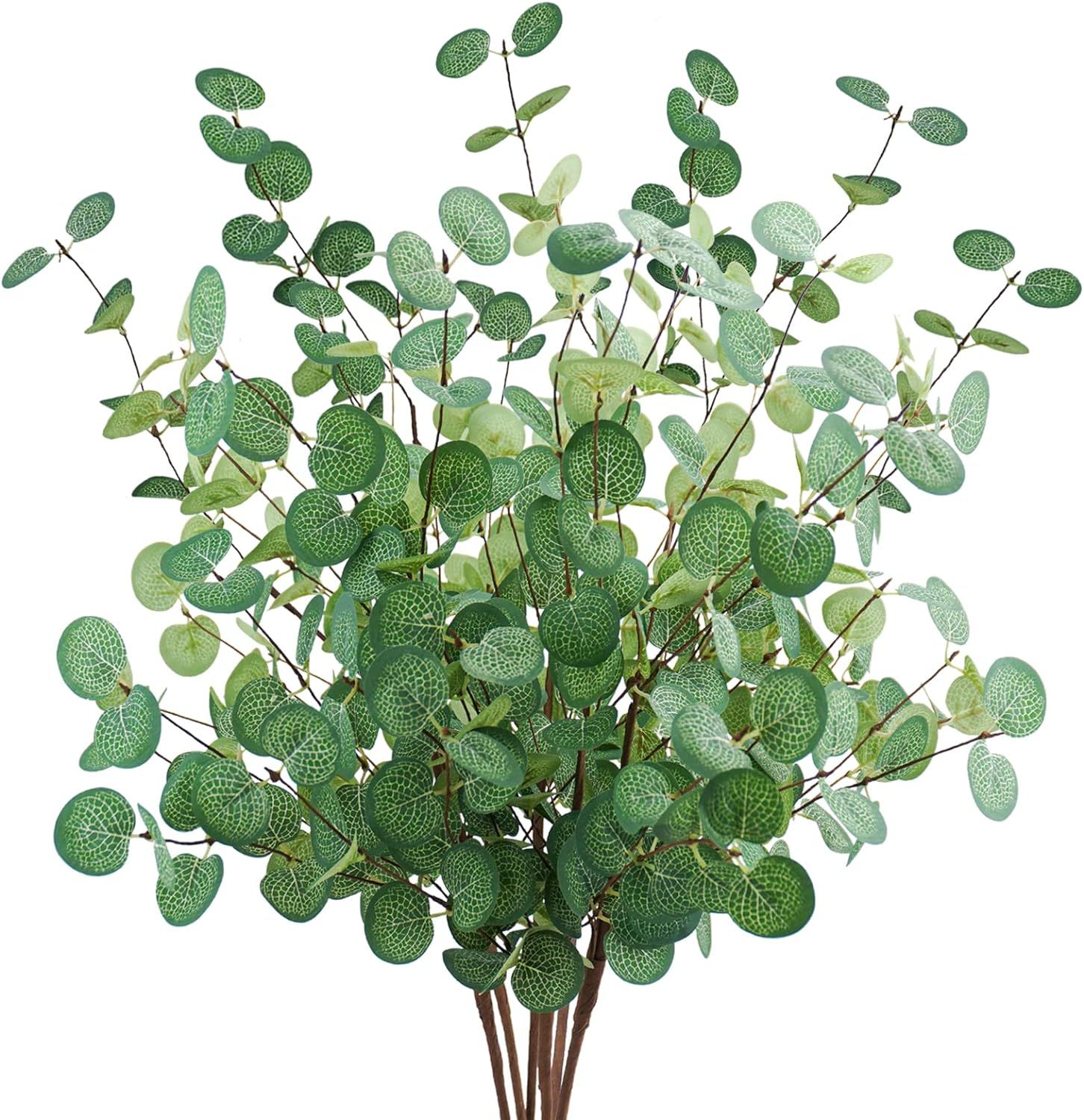 Agusbagli 6 Pcs Artificial Eucalyptus Leaves 28'' Tall Faux Silver Dollar Eucalyptus Leaf Branche... | Amazon (US)