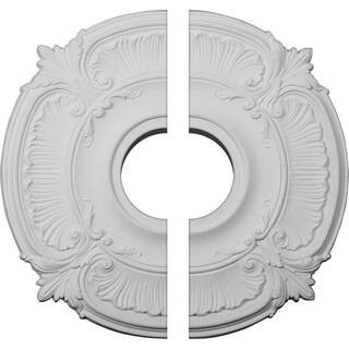 Ekena Millwork 18 in. x 4 in. x 5/8 in. Attica Urethane Ceiling Medallion, 2-Piece (Fits Canopies... | The Home Depot