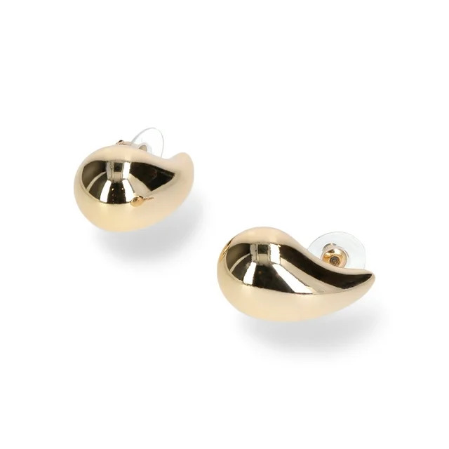 Time and Tru Women's Gold Plated Teardrop Stud Earrings - Walmart.com | Walmart (US)
