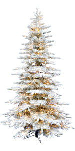 Fraser Hill Farm 9.0-Foot Pre-Lit Mountain Pine Snow Flocked Christmas Tree, Clear Smart Lights, ... | Amazon (US)