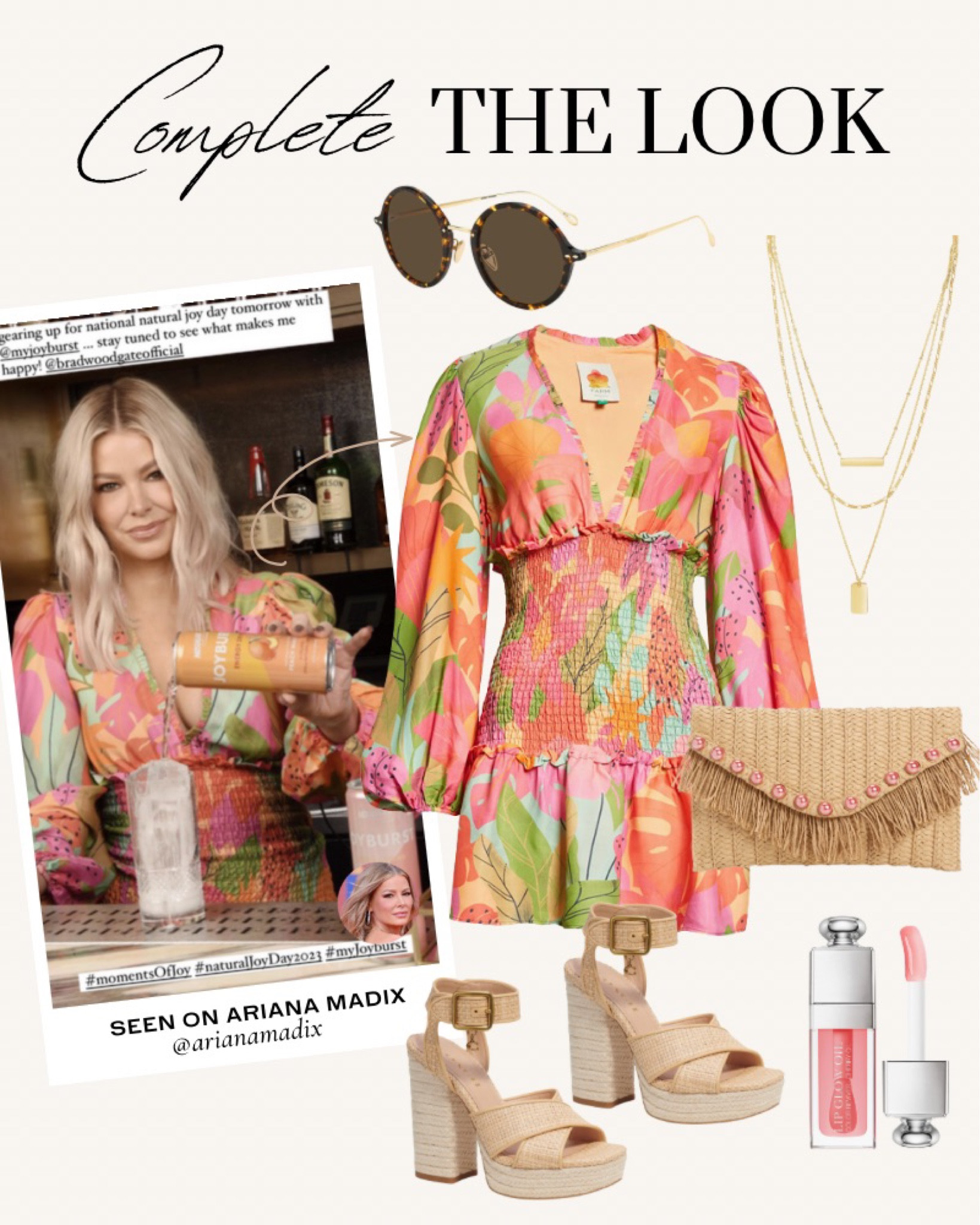 Complete the Look! Ariana Madix’s Tropical Print Dress 📸 = @arianamadix 