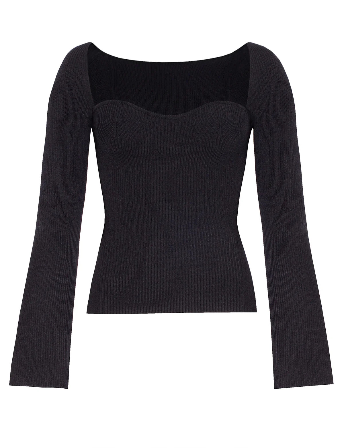 Chiara Knit Bustier Top in Black | Pixie Market
