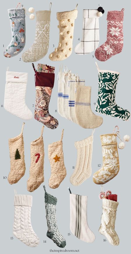 Adorable Christmas stockings! 🎄 Chunky knits, grain sack, otomi, embroidered, pom pom trim, patterned, velvet, striped, checkered and more! See more in our annual Christmas shop at theinspiredroom.net

#LTKHoliday #LTKhome #LTKSeasonal