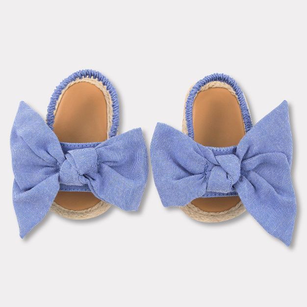 Baby Girls' Chambray Bow Espadrilles - Cat & Jack™ Blue | Target
