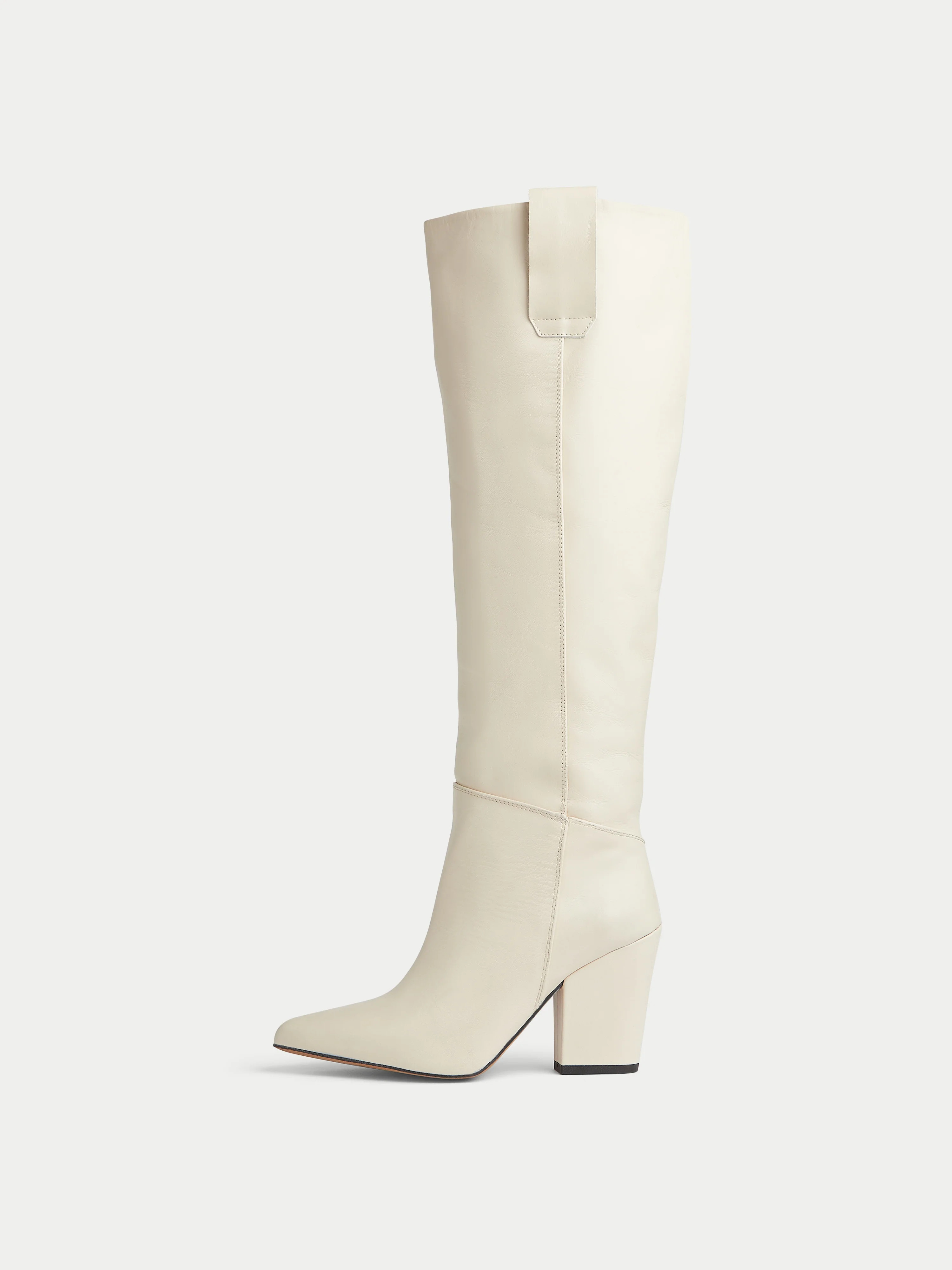 Anika Knee Heeled Boot | Cream | Jigsaw (UK)