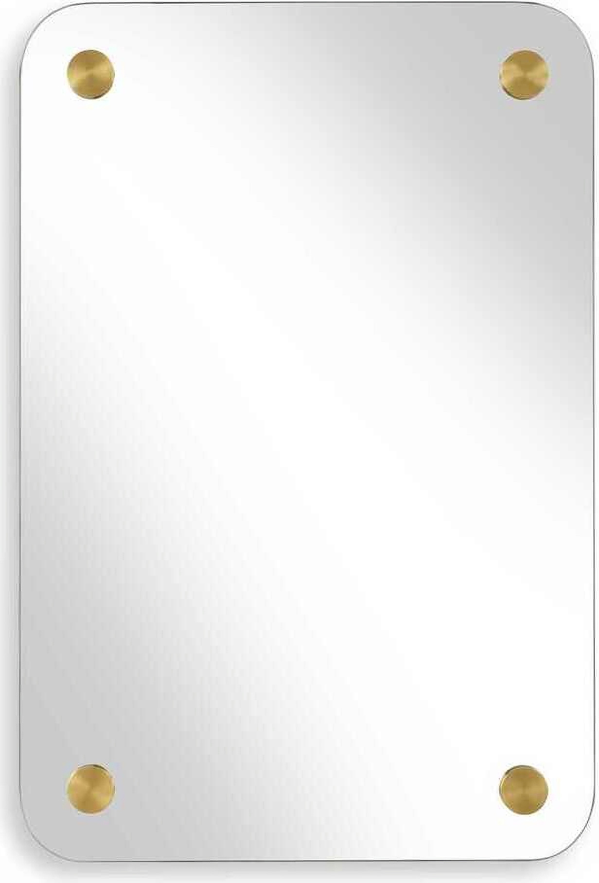 Hamrick Frameless Mirror In Gold and Brass | 1stopbedrooms