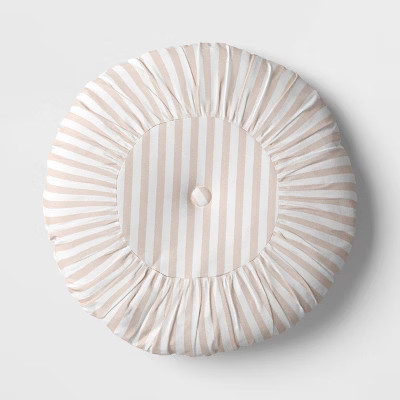 Round Stripe Pillow Yellow/White - Threshold™ | Target