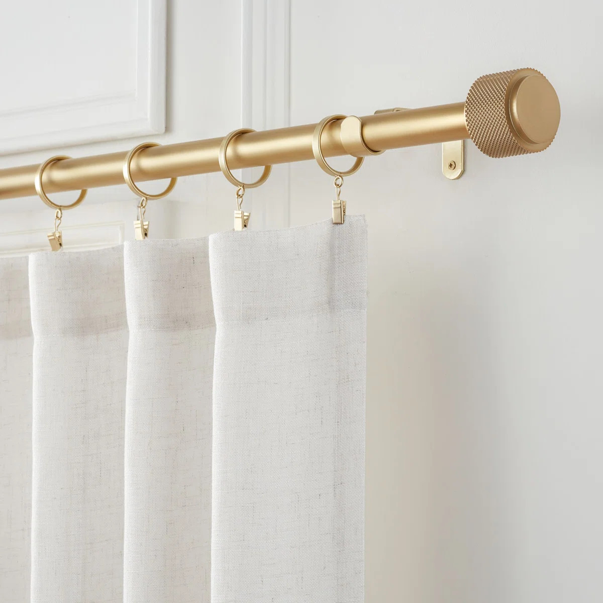 Mode Premium Collection 1 1/8 in Diameter Curtain Rod Set with Geo Finials and Steel Wall Mounted... | Wayfair North America