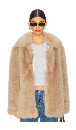 Sanctuary Carmen Faux Fur Coat in Tan. - size S | Revolve Clothing (Global)