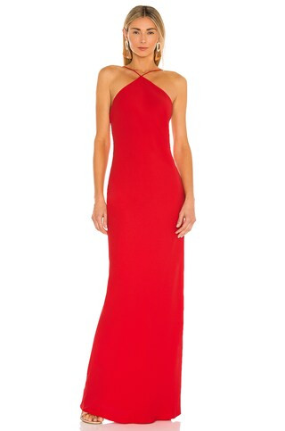 Amanda Uprichard X REVOLVE Riesling Gown in Lipstick from Revolve.com | Revolve Clothing (Global)