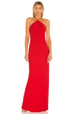 Amanda Uprichard X REVOLVE Riesling Gown in Lipstick from Revolve.com | Revolve Clothing (Global)