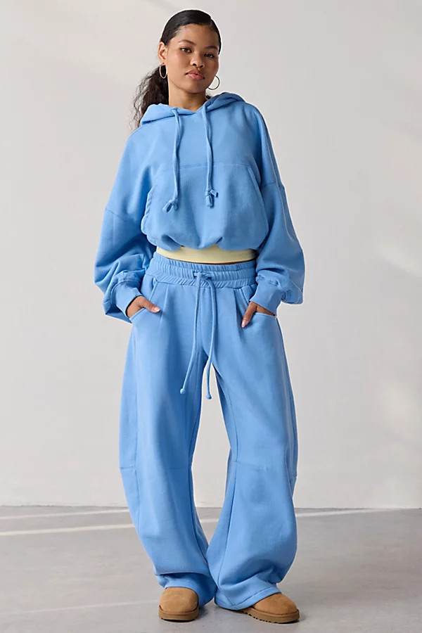 Out From Under Essential Barrel Leg Full Length Sweatpant in Sky, Women's at Urban Outfitters | Urban Outfitters (US and RoW)