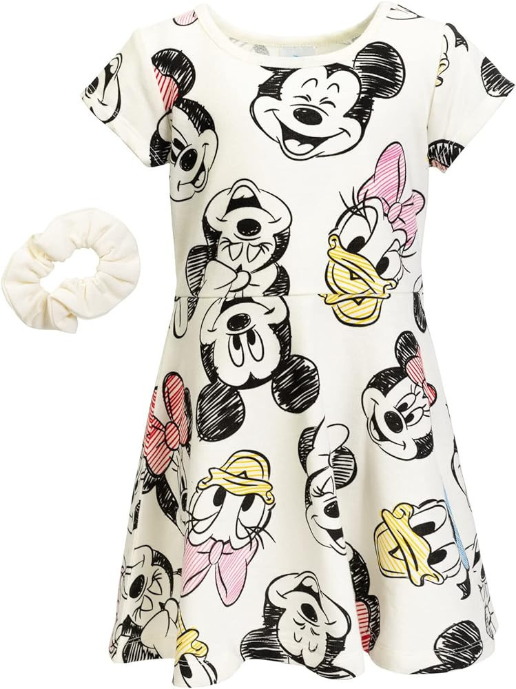 Disney Princess Frozen Minnie Mouse Moana Mulan The Little Mermaid Cinderella Skater Dress Scrunc... | Amazon (US)