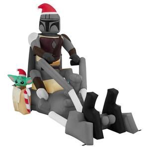 7 ft Mandalorian-Child Speeder Bike Holiday Inflatable | The Home Depot