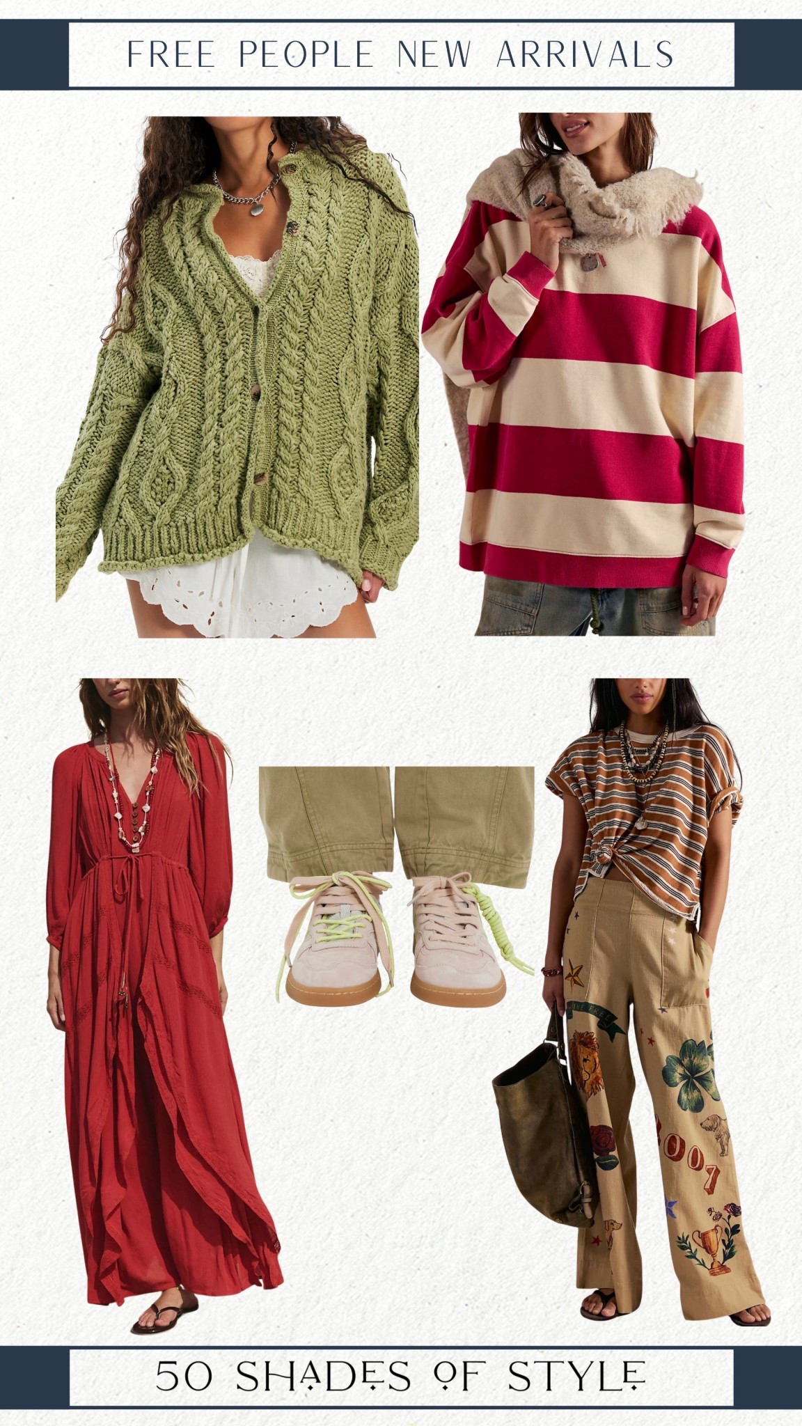 green sweater, striped sweater, red dress, pink sneakers, free people

#LTKSeasonal #LTKgrwm #LTKootd