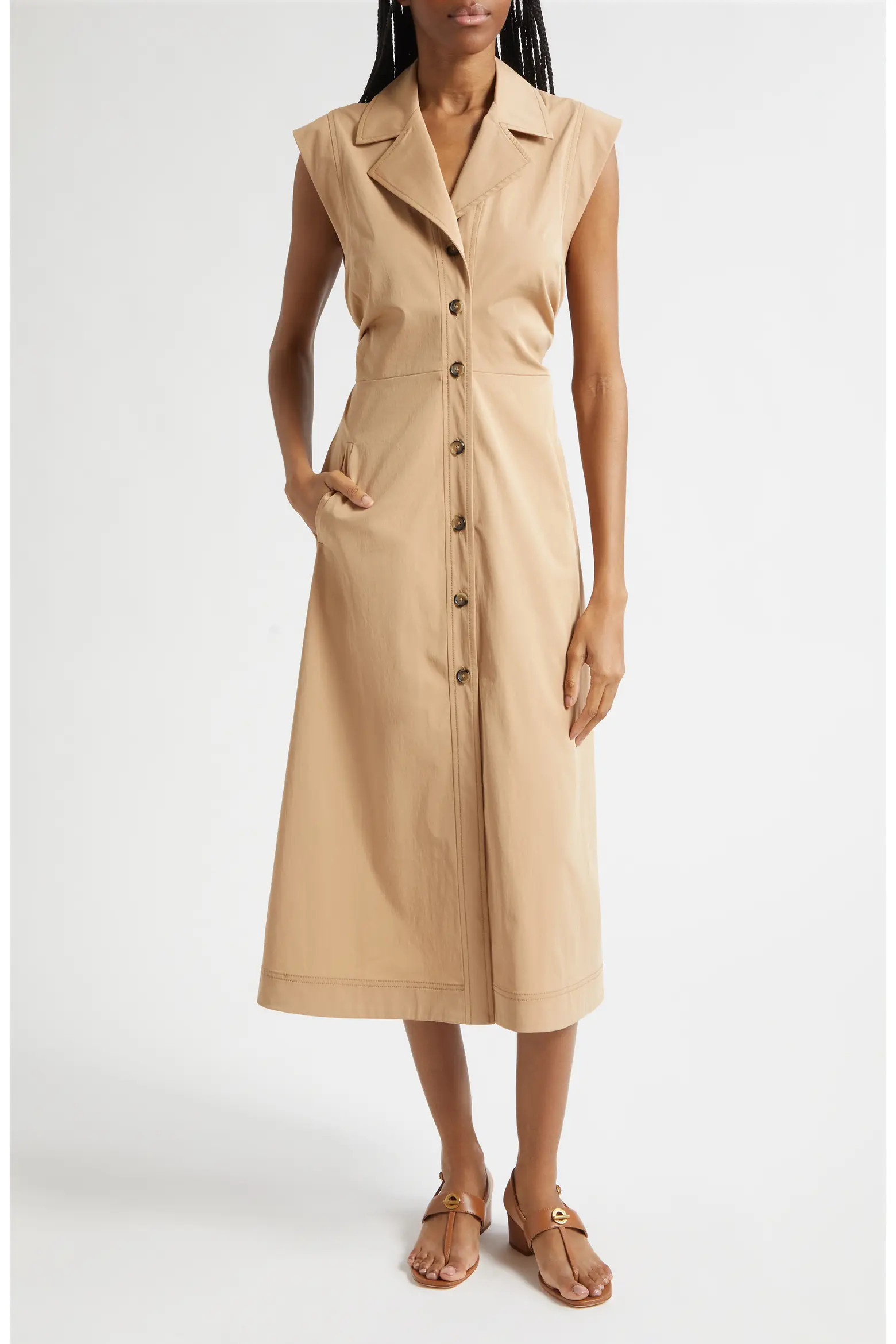 Veronica Beard Orla Linen Blend Maxi Shirtdress (Women) | Nordstrom | Nordstrom