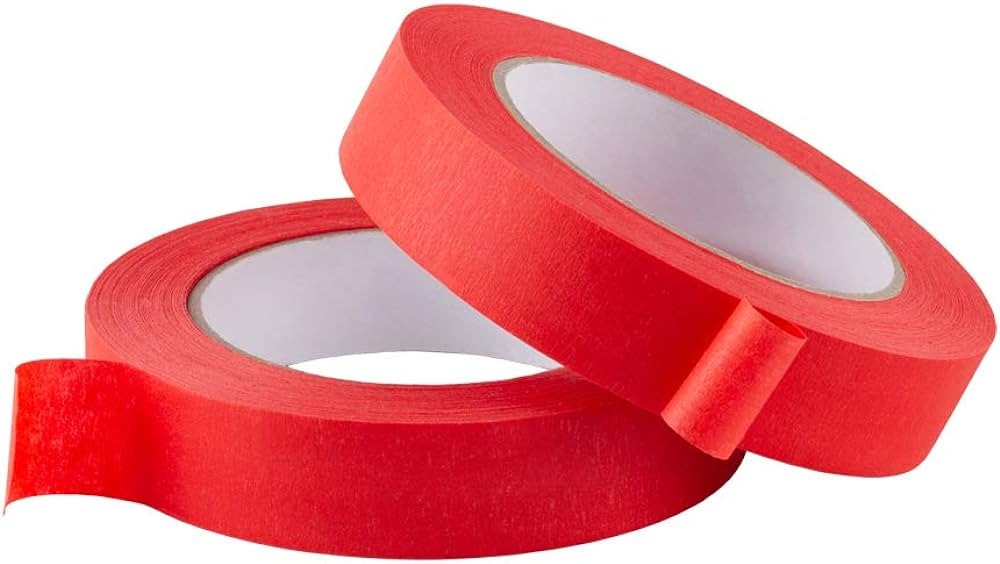 Lichamp 2 Pack Red Painters Tape 1 inch, Red Masking Tape 1 inch x 55 Yards x 2 Rolls (110 Total ... | Amazon (US)