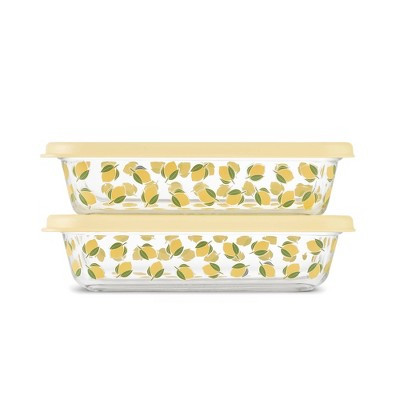 Ello 4pc (Set of 2) Everyday 4.5c Glass Food Storage Containers Lemon Yellow | Target