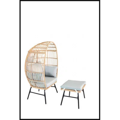 Outdoor Garden Wicker Egg Chair And Footstool Patio Chaise | Wayfair North America