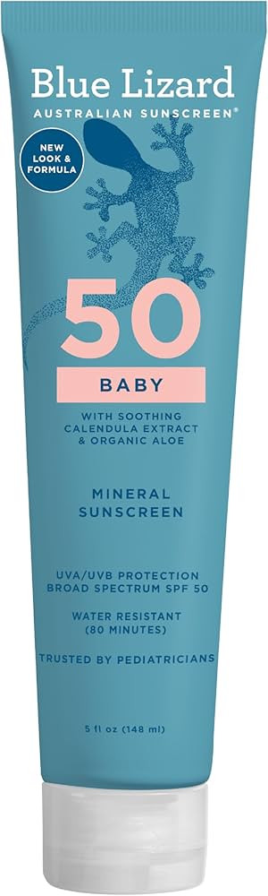 Blue Lizard BABY Mineral Sunscreen with Zinc Oxide, SPF 50+, Water Resistant, UVA/UVB Protection ... | Amazon (US)