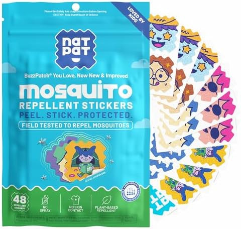 NATPAT Buzz Patch Mosquito Patch Stickers for Kids - Plant Based Ingredients, Non-Toxic - The Ori... | Amazon (US)