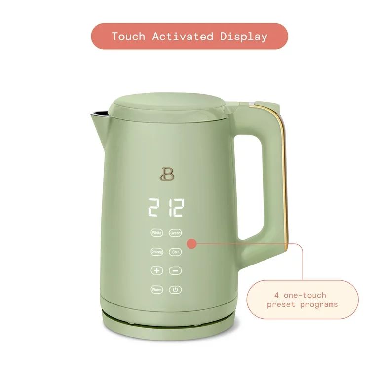 Beautiful 1.7-Liter Electric Kettle 1500 W with One-Touch Activation, Sage Green by Drew Barrymor... | Walmart (US)