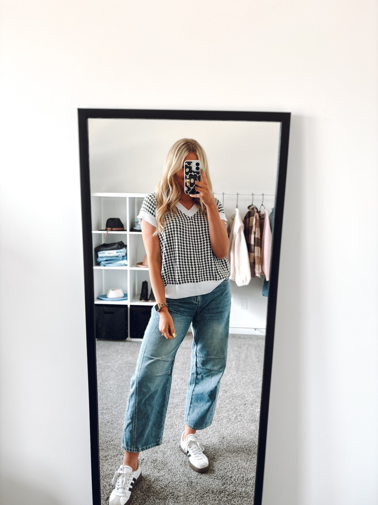 top is lightweight and perfect for spring and summer! comes in more colors! Wearing my usual M
Jeans: I sized down one to a Small
Adidas: true to size 

| spring outfit | summer outfit | spring top | womens jeans | sneakers | amazon fashion 

#LTKSeasonal #LTKFindsUnder100