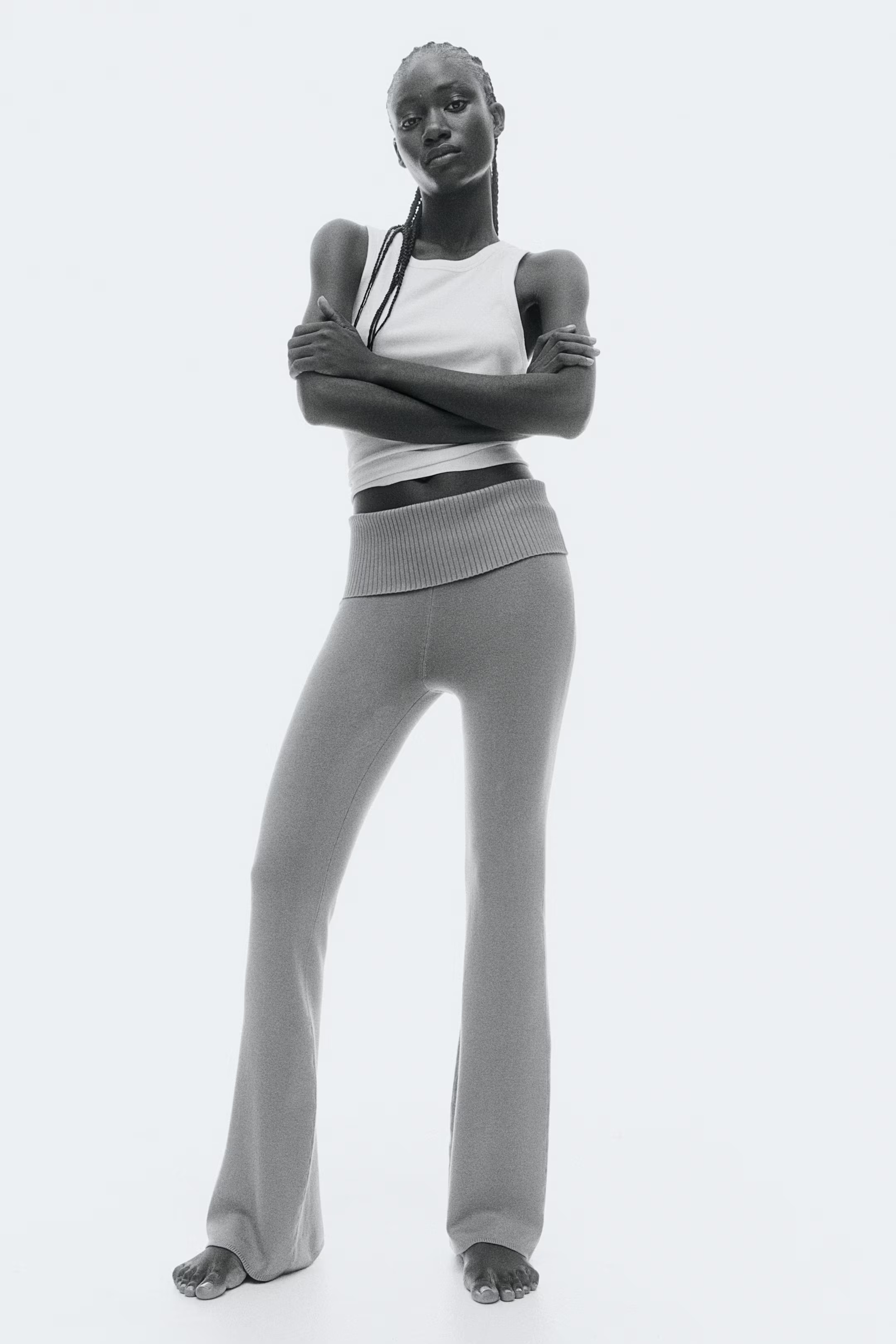 Flared fine-knit trousers | H&M (UK, MY, IN, SG, PH, TW, HK)