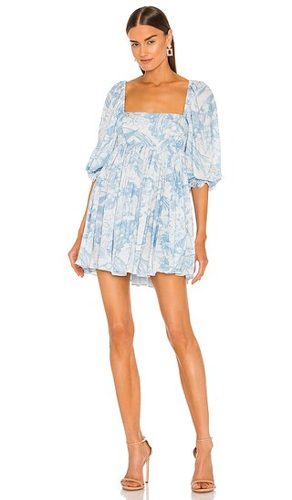 The Puff Dress in Baby Blue Toile | Revolve Clothing (Global)