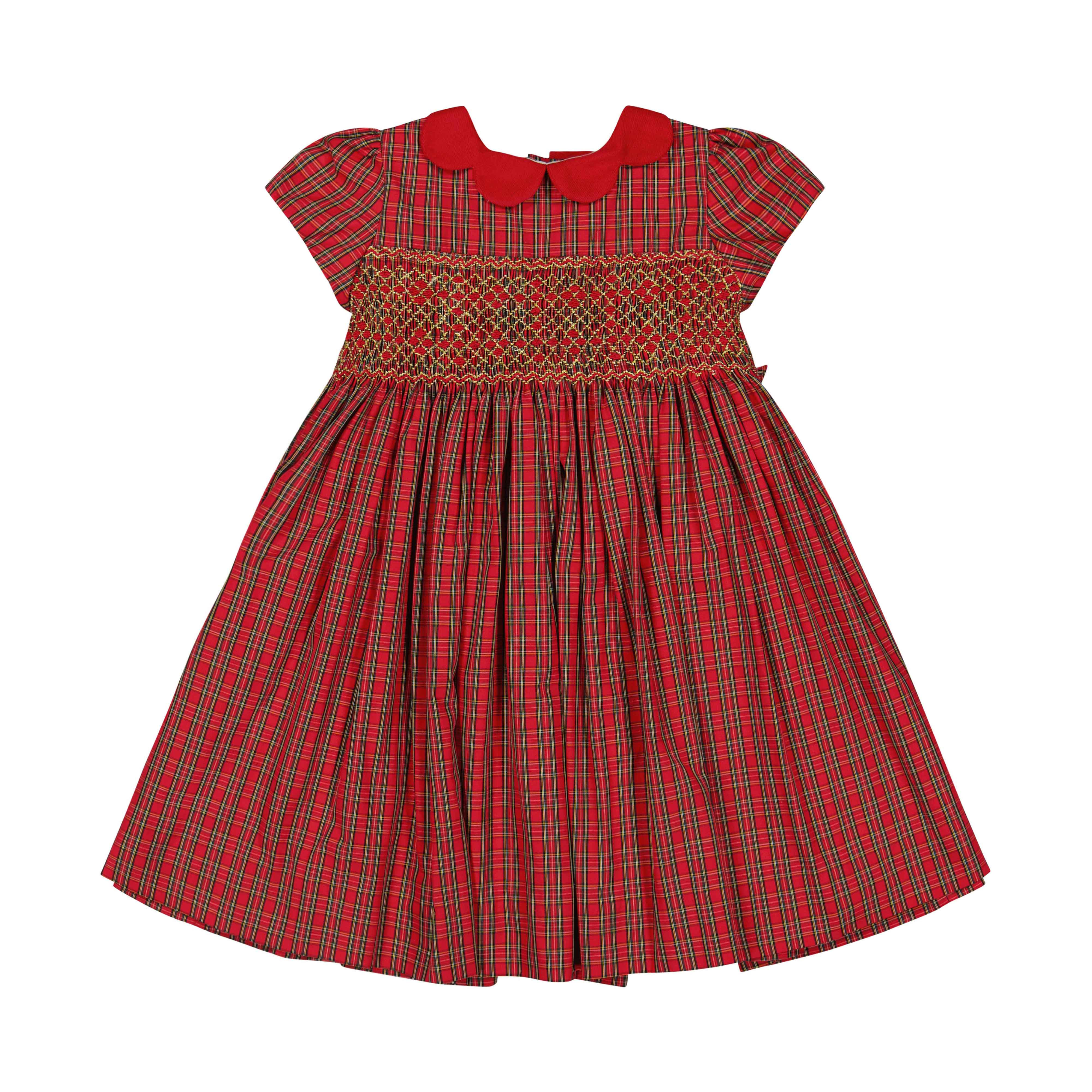 Antionette Paris Marguerite Red Tartan Smocked Dress | JoJo Mommy