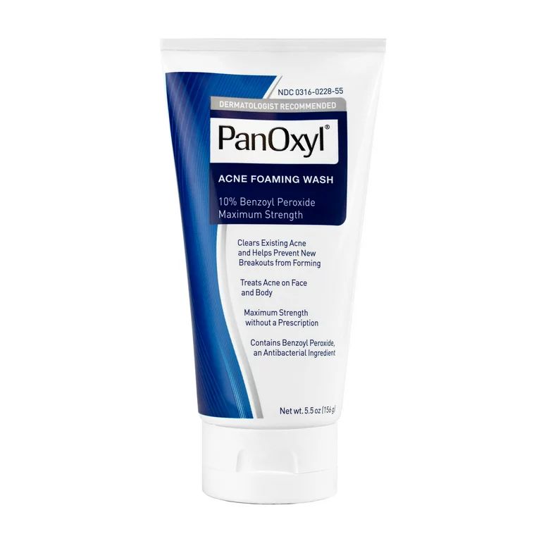 PanOxyl Foaming Acne Wash - Maximum Strength 10% Benzoyl Peroxide - 5.5 oz | Walmart (US)