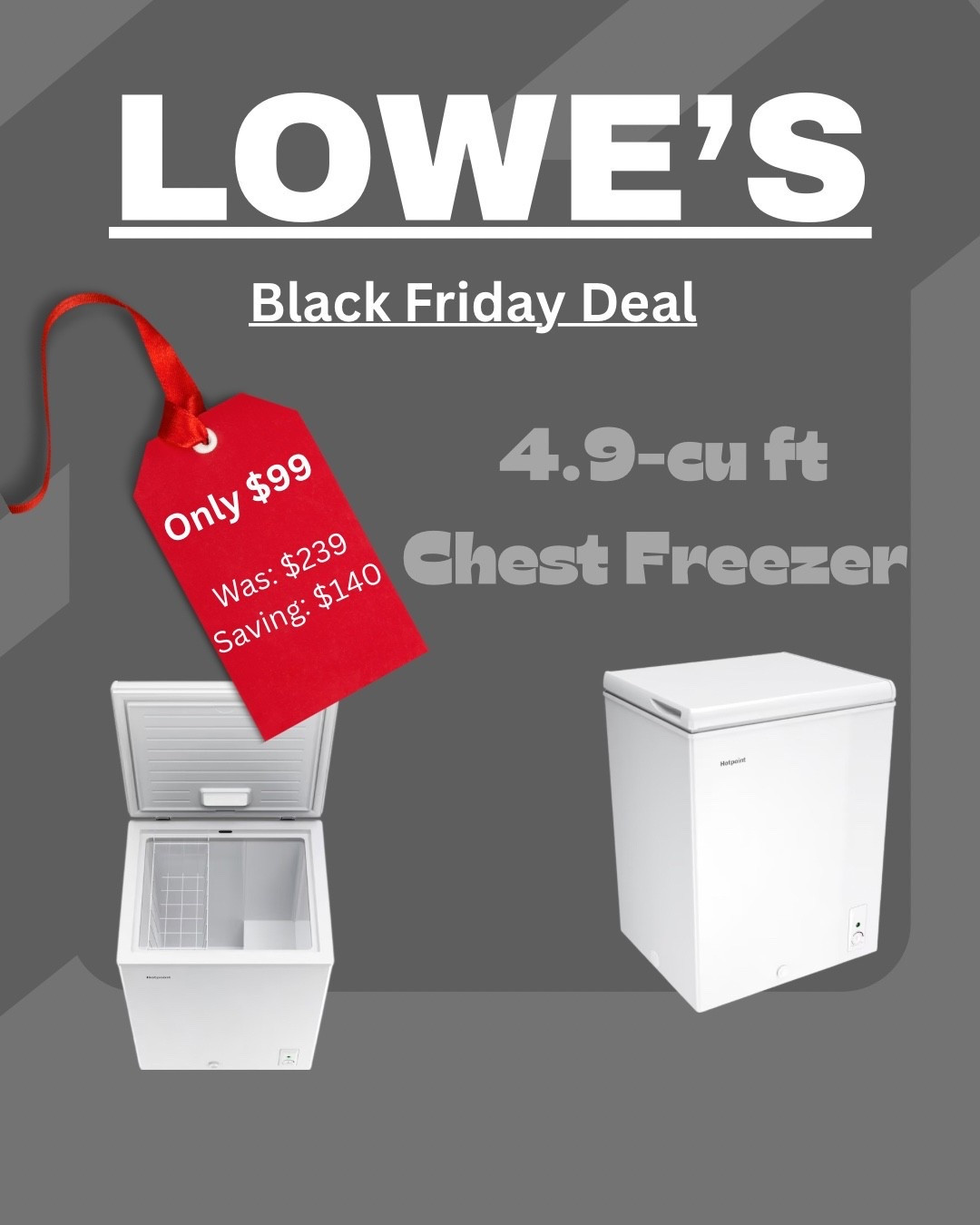 What a steal! Only $99 for this deep freezer! This deal runs through 12/1/2025

#LTKFindsUnder100 #LTKCyberWeek #LTKHoliday