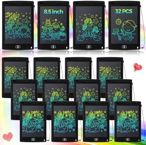 Zhehao 32Pcs LCD Writing Tablet for Kids Bulk 8.5 Inch Colorful Doodle Board Tablet Erasable Dood... | Amazon (US)