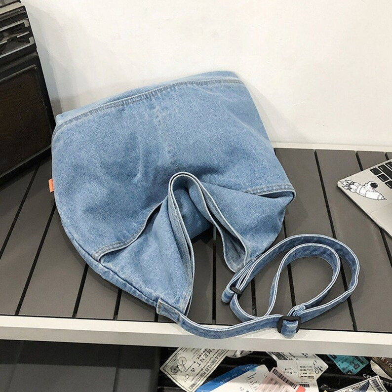 Denim Canvas Bag Blue Denim Shoulder Bag Denim Crossbody Bag Denim Shoulder Bag Canvas Crossbody ... | Etsy (US)