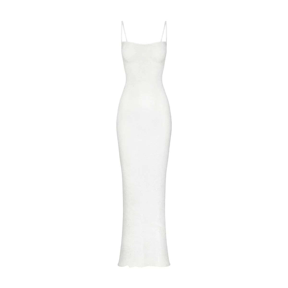 ULTRA FINE LACE CAMI LONG DRESS | MARBLE | SKIMS (US)