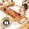 YM Lux Craft Bamboo Bathtub Caddy Tray [Durable, Non-Slip], 1-2 Adults Expandable Bath Tray, Beau... | Amazon (US)