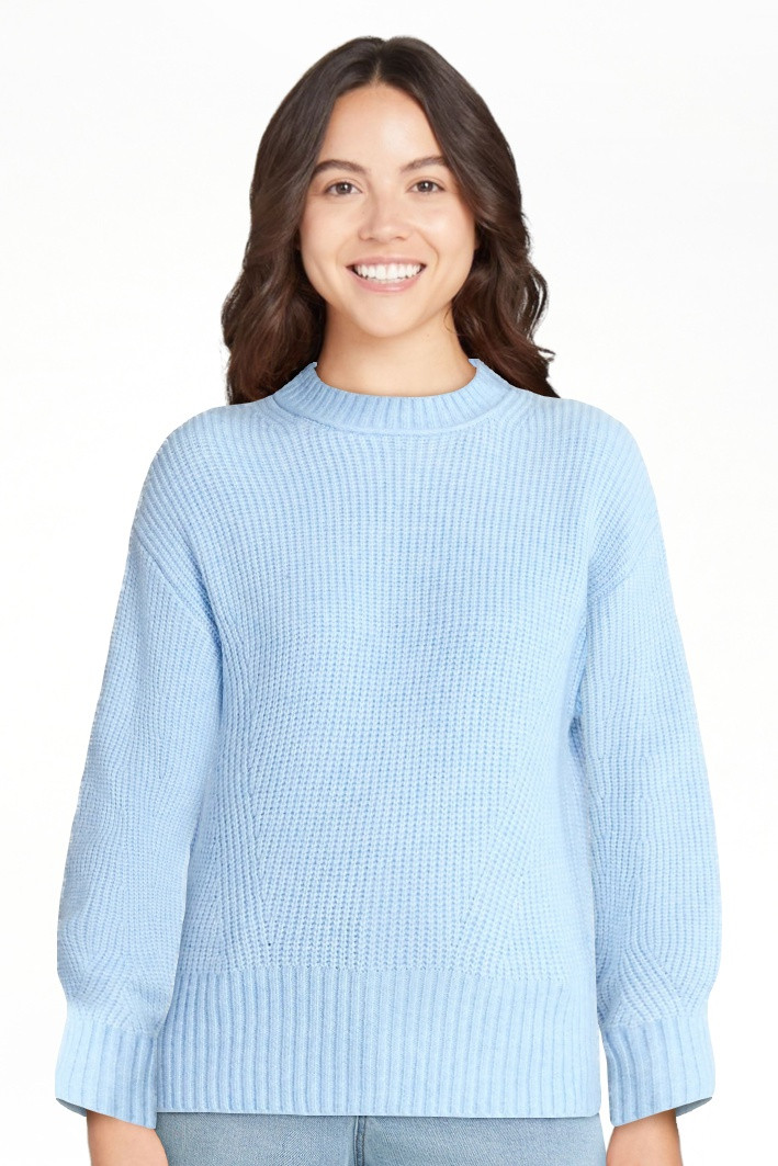 Time and Tru Women's Shaker Stitch Mock Neck Sweater, Midweight, Sizes XS-XXXL | Walmart (US)