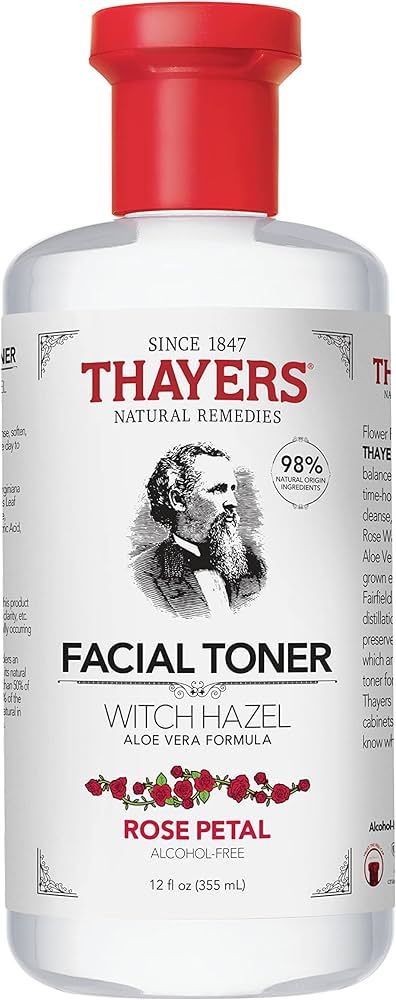 Thayers Alcohol-Free, Hydrating Rose Petal Witch Hazel Facial Toner with Aloe Vera Formula, Vegan... | Amazon (US)