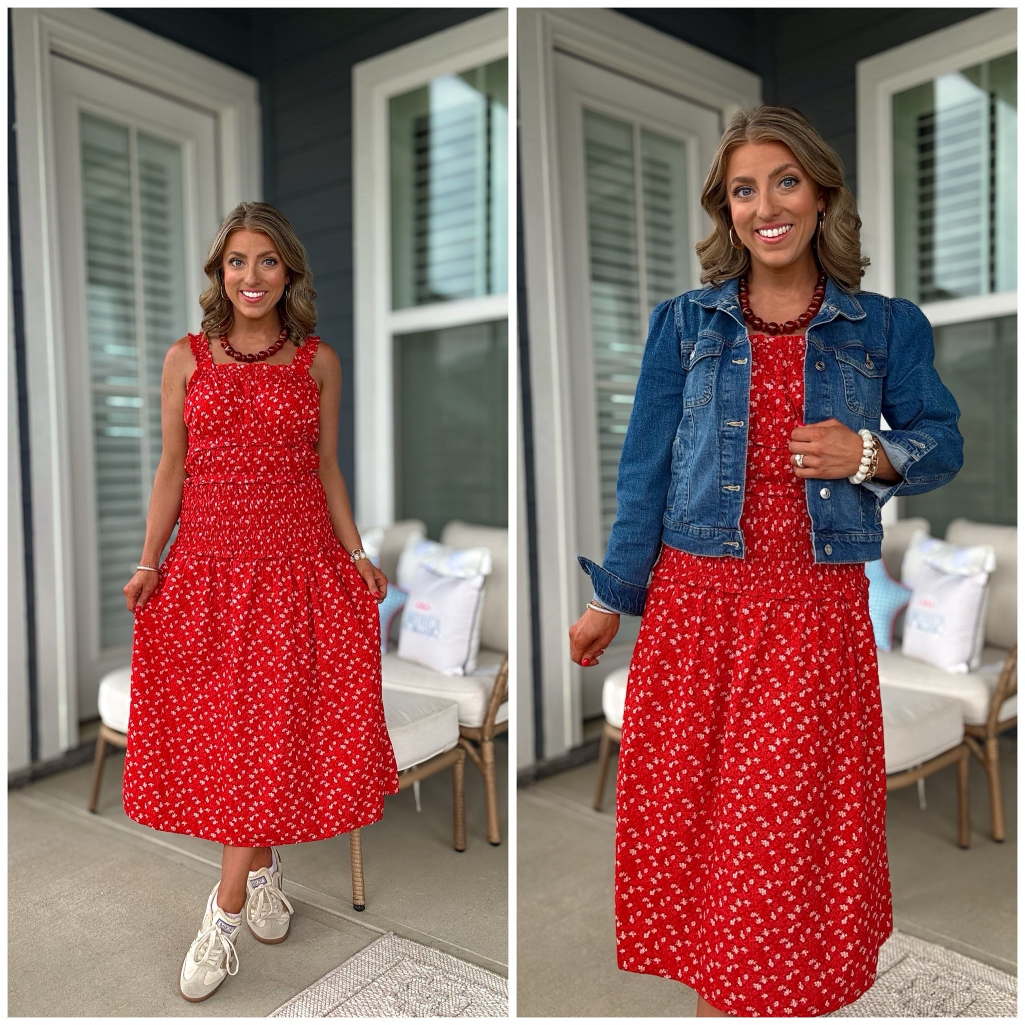 Outfit of the day for my daughter’s end of the school year picnic ❤️☀️ This Walmart midi dress is one of those easy throw-on-and-go pieces that still looks so cute and put together. I’m obsessed with the smocked details, flattering fit, and lightweight fabric for hot summer days. 🙌🏼 Under $30 and they just released several new print options too! Paired it with sneakers for a casual mom day look and threw on a denim jacket for later.

If you’re looking for affordable summer dresses, Walmart fashion has been SO good lately 👏🏼 Linking this floral midi dress and all my outfit details!

#WalmartFashion #WalmartFinds #SummerDress #MidiDress #AffordableFashion #OOTD #MomStyle #CasualStyle #EverydayStyle #FloralDress #SummerOutfit #WalmartStyle #BudgetFriendlyFashion #DenimJacketStyle #CuteSummerOutfits #FashionOver30 #TeacherMomStyle #SmockedDress #WeekendStyle #PicnicOutfit

#LTKootd #LTKPetite