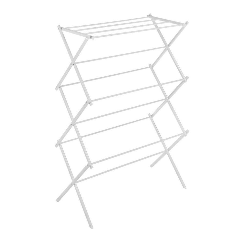 White Wire Collection 29.5 in. x 41.75 in. Folding Drying Rack | The Home Depot