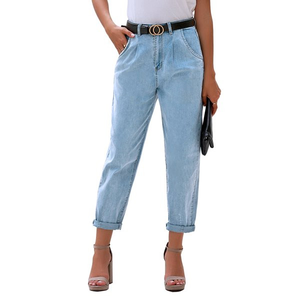 luvamia Women's Classic High Waisted Stretchy Loose Mom Jeans Balloon Tapered Boyfriend Denim Pan... | Walmart (US)