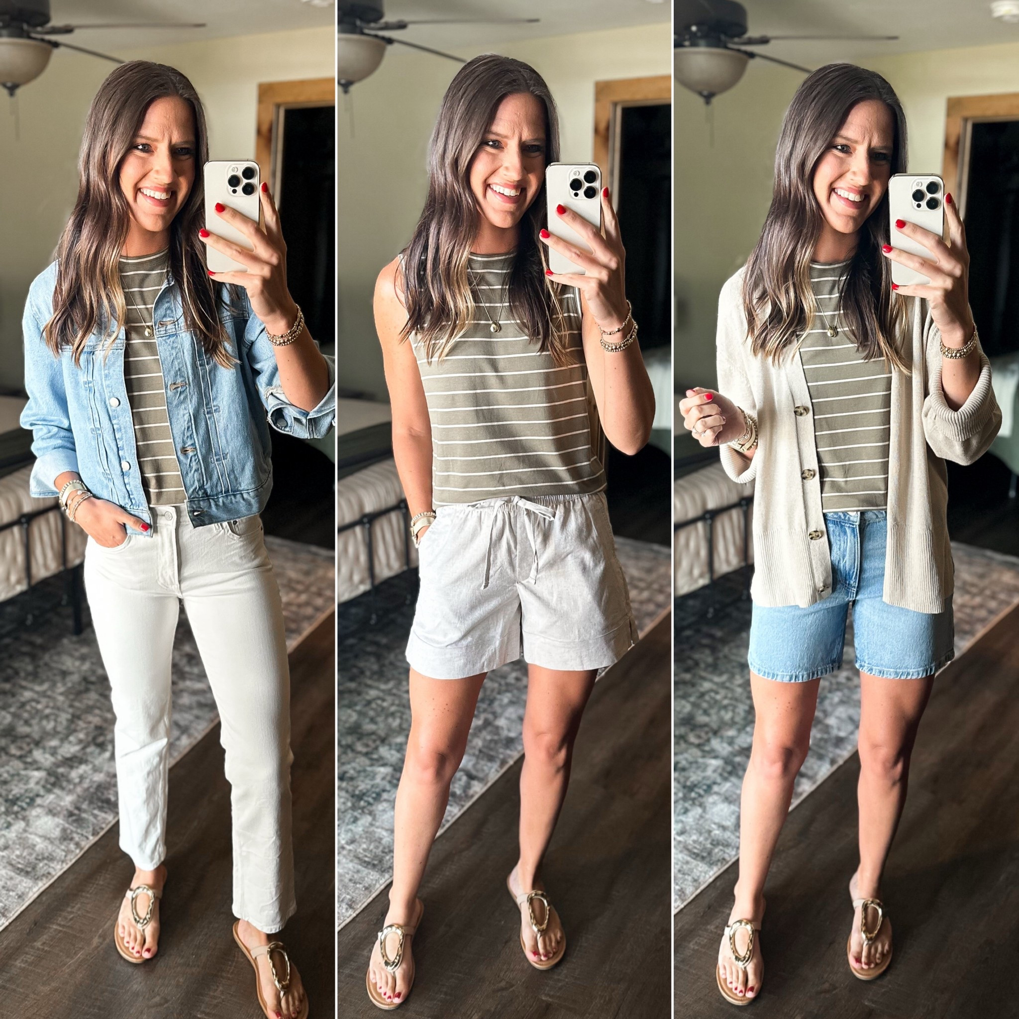 Summer Capsule Wardrobe - Olive Tank

Tank (mine sold out before I could post so I’ll link a similar one) 
Denim jacket (small) 
White jeans (size 27) 
Linen shorts (size down, I’m in a size xs) 
Linking similar cardigan
Denim shorts (size 2) 


#LTKFindsUnder50 #LTKStyleTip #LTKFindsUnder100